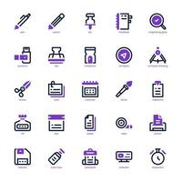 Stationery icon pack for your website, mobile, presentation, and logo design. Stationery icon mix line and solid design. Vector graphics illustration and editable stroke.