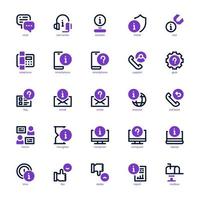 Help and Support icon pack for your website, mobile, presentation, and logo design. Help and Support icon mix line and solid design. Vector graphics illustration and editable stroke.