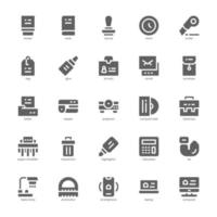 paquete de iconos de papelería para su sitio web, móvil, presentación y diseño de logotipo. diseño de glifo de icono de papelería. ilustración de gráficos vectoriales y trazo editable.
