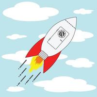 rocket launching to the sky vector