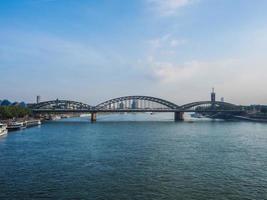 HDR Hohenzollernbruecke Hohenzollern Bridge over river Rhine in photo