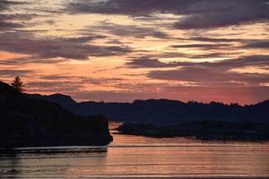 Sunset over Norwegian fisherman village by summer 13 photo