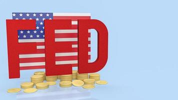 The red fed  and Usa flag for business concept 3d rendering photo