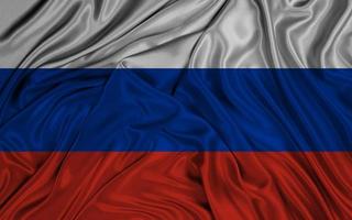 National flag Russia, Russia flag, fabric flag Russia, 3D work and 3D image photo