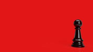 The black chess on red background for business or abstract concept 3d rendering photo