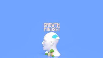 The  head and wood text for growth mindset concept 3d rendering photo