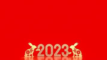 The Chinese New Year 2023 year of the rabbit 3d rendering photo