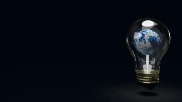 The earth in bulb  for business or sci concept 3d rendering photo
