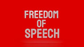 la palabra libertad de expresión, discurso sobre fondo rojo 3d renderizado. foto