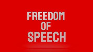 The  word freedom of speech, speech on red background 3d rendering. photo