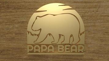 el oso papa para el concepto de vacaciones del día del padre representación 3d foto