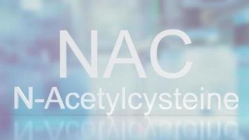 word  nac or n-acetylcysteine for medical or sci concept 3d rendering photo