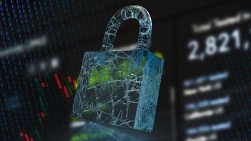 lock and business background for security concept 3d rendering photo