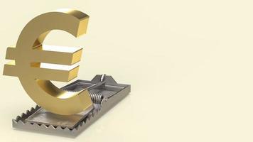 The gold symbol euro  on rat trap business concept 3d rendering photo