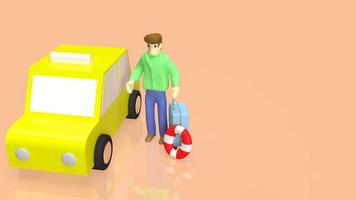 tourist and taxi for travel concept 3d rendering photo