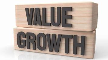 The word  value and growth on wood  for business concept 3d rendering photo