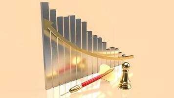 The darts and chess and chart for business concept 3d rendering photo