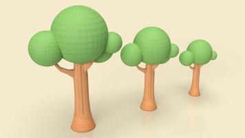 The tree on clear background for ecology or abstract concept 3d rendering photo