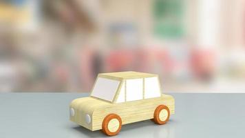 car toy on table in garage for garage services or automobiles concept 3d rendering photo