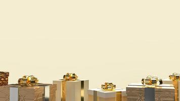 gold gift box for business and holiday concept 3d rendering photo