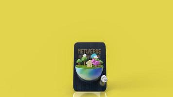 The table and earth for metaverse for technology or vr concept 3d rendering photo
