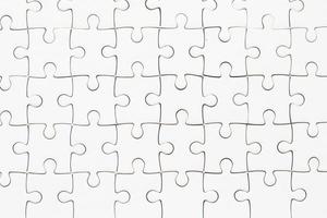 White jigsaw puzzle pattern background. Jigsaw backdrop for web site, marketing, app and logo template. Creative art concept, vector illustration, eps 10, business success, teamwork photo