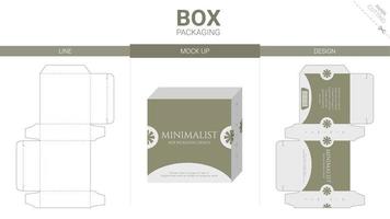 Box packaging and mockup die cut template vector