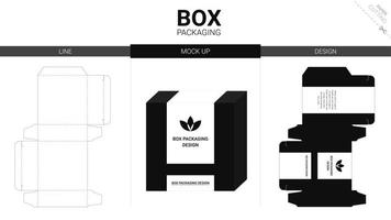 Box packaging and mockup die cut template vector