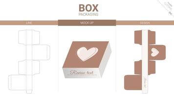 Box packaging and mockup die cut template vector