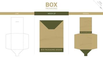 Box packaging and mockup die cut template vector