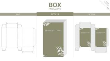 Box packaging and mockup die cut template vector