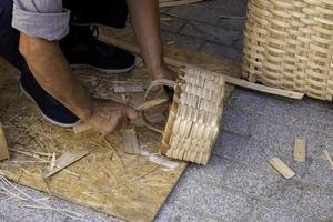 Making wicker baskets photo