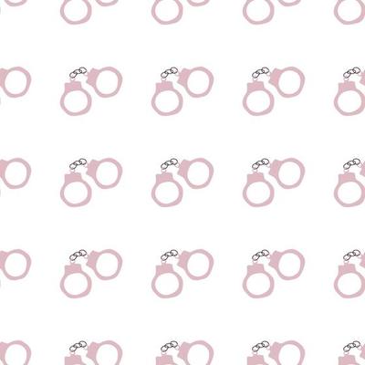 Handcuffs seamless pattern. Wild West theme. Hand drawn colored trendy Vector print.