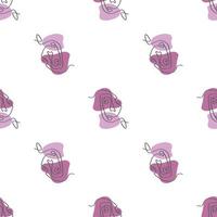 Surreal Faces One Line Seamless Pattern . Abstract Minimalistic Art design for print, cover, wallpaper, Minimal and natural wall art. Vector illustration on white background.