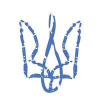 color azul del icono del escudo de armas. crisis en el concepto de ucrania. ilustración vectorial aislado en blanco. apoyar a ucrania vector