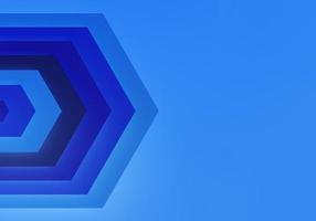 Abstract blue background with arrows. Hexagon depth tech. photo