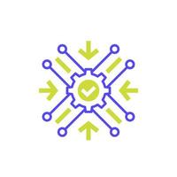 Integration process icon with a gear vector