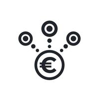 income streams icon with euro vector