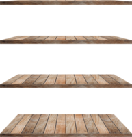 collection of wooden shelves on an isolated white background, Objects with Clipping Paths for design work png
