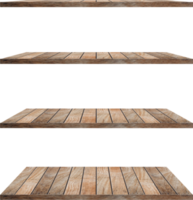 collection of wooden shelves on an isolated white background, Objects with Clipping Paths for design work png