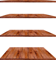 colección de estantes de madera sobre un fondo blanco aislado, objetos con rutas de recorte para el trabajo de diseño png