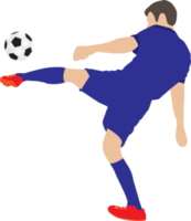 Cartoon football soccer player man in action png