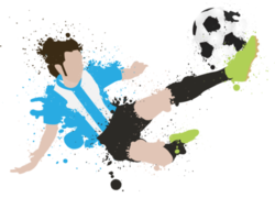 Cartoon football soccer player man in action png