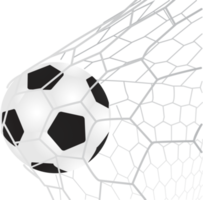 Soccer ball on goal with net png