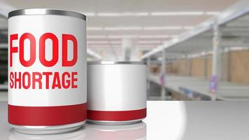 food product can on shelf in super market 3d rendering photo