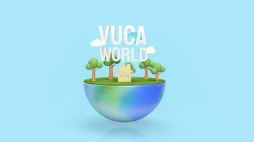The vuca world  white text for abstract background concept 3d rendering photo