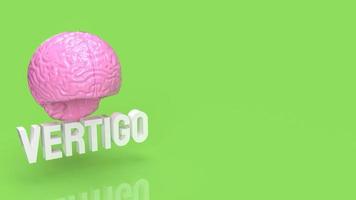 The brain and vertigo text for sci or medical concept 3d rendering photo