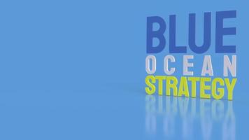 The blue ocean strategy word for business content 3d rendering. photo