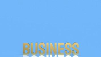 gold business word on blue background 3d rendering photo