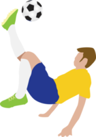 Cartoon football soccer player man in action png